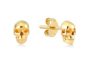 China Anniversary Gold Skull Earrings 3×5MM Prong Hand Setting Type ODM factory