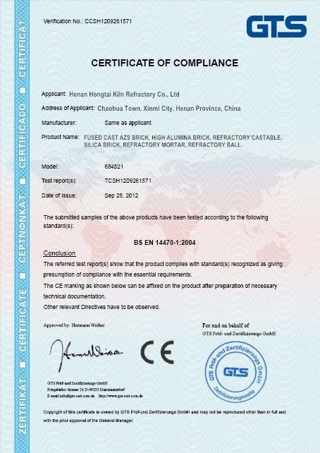 45-50% Al2O3 Content Fused Zirconia Corundum Tiles for Glass Melting Furnace Bottom