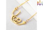 OEM ODM Free Engraving Stethoscope Heart Pendant