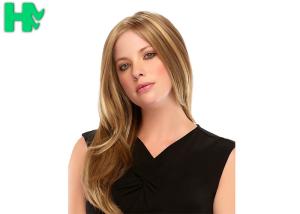 China Charming Centre Parting Long Synthetic Wigs Silky Straight Light Brown Wig factory