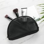See Through Half Moon Shape Mesh Cosmetic Makeup Bag