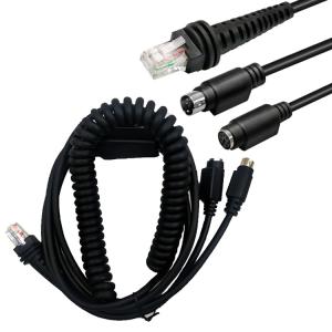 China PS2 KWB Keyboard Barcode Scanner Cord Spiral 3m 5m For Honeywell 1400G 1500G factory