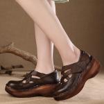 S313 Handmade Original Women'S Shoes, Leather Ethnic Style Single Shoes, Round