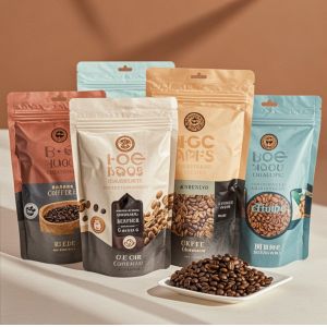 Custom Printed Coffee Bag with Zipper Packing Stand up Bag Coffee Bean Packaging