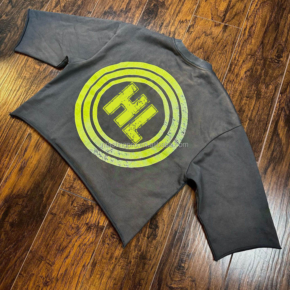 Men's T Shirt with Customized Labels S-5XL or Custom Sizes Heavy Weight Printed Cotton