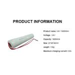 Nickel SC Nicd Battery 3.6v 1600mah Rechargeable Battery Pack