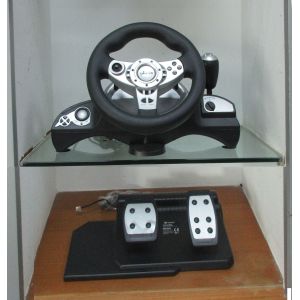 Multi Platform Video Game Computer Steering Wheel With Foot Pedal FOR PC Direct