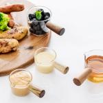 Home Cooking Delicate Wooden Handle Glass Measuring Spoon