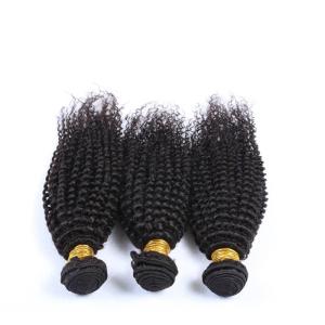 China Deep Curly Brazilian Human Hair Bundles Natural Black Color Free Sample No Tangle factory