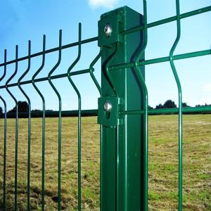 China Folding Curved PVC Coated Steel Wire Fencing , Heavy Gauge Wire Fence Panels For School factory