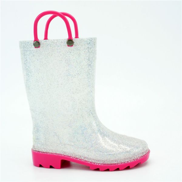 China Mid Calf Short White Rain Boots With Handles 35EU factory