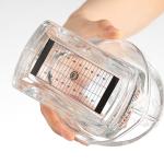 375ml Clear Glass Ball Shape Vodka Bottle with Cork and Hot Stamping