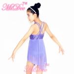 Modern Dance Costumes Sweet Heart Cut Bust Attached With Mesh Neck Tricorn Cut