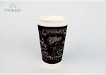 Takeaway Single Wall Paper Cups Food Grade Matte Black Printing