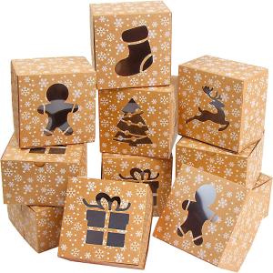China Recycle Kraft Paper Cake Box , Bakery Cupcake Box Packaging With Plastic Clear Windows factory