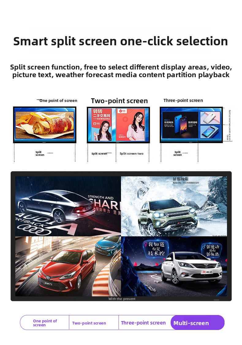 High Brightness Waterproof Lightning-Proof Outdoor Wall-Mounted Advertising Machine Sunscreen LCD Display for Outdoor Ads