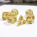Yellow Crystal Color Band Resin Boarding Dice Set dnd dice