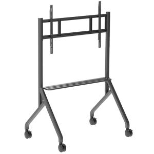 China Mobile TV Wall Mount Height Adjustment TV Cart TV Brackets Trolly Stand for 65&quot;-86&quot; Professional Full Motion factory