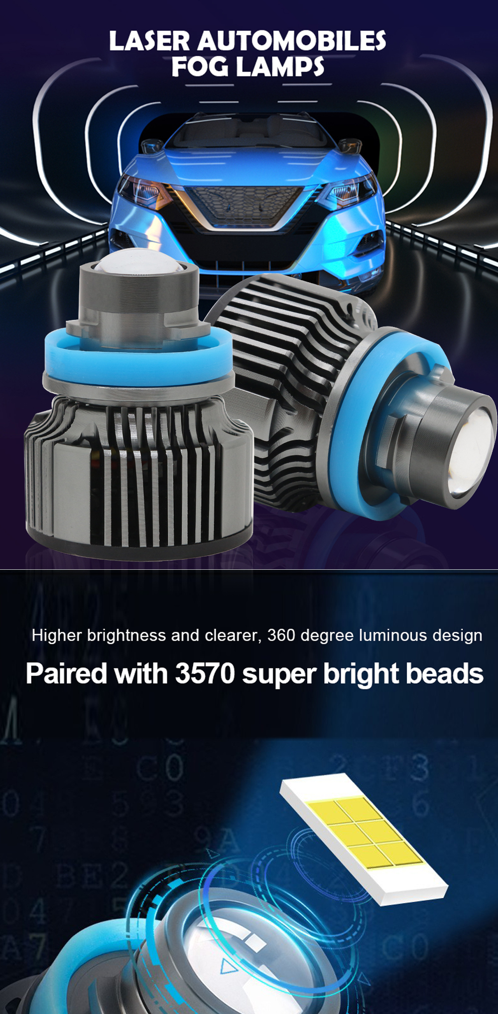 Super Bright Fog Automotive LED Headlight H7 H11 Spot Lamp High Beam