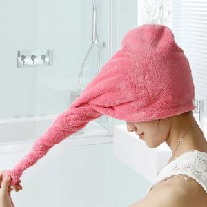 China Home Custom Logo Microfiber Hair Drying Towel Wrap Turban for Quick Dry factory