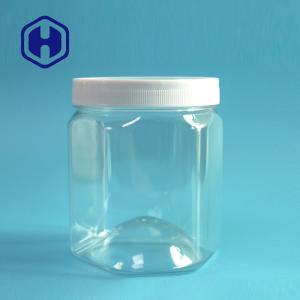China 560ml 19oz Hexagonal PET Plastic Jars Bpa Free Food Safe Snacks Screw Cover factory