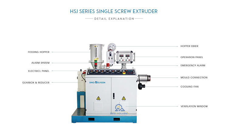 Single Screw Shisha Corrugated Pipe Plastic Extruder Machine 500KG