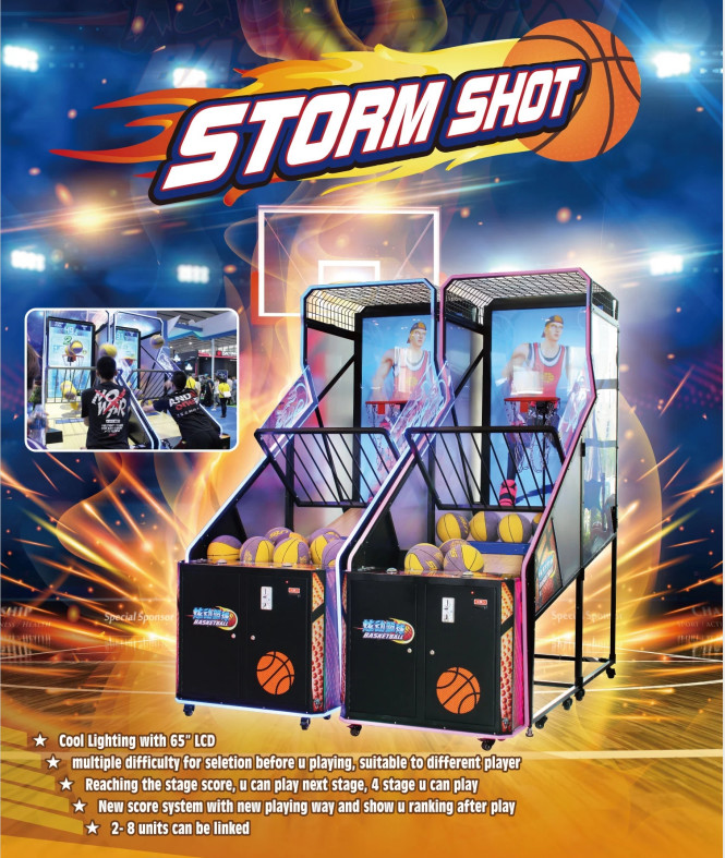 Acrylic Metal Arcade Basketball Game Machine Monitor STORM SHOT
