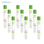 Disposable Glass Lithium Heparin Green Tube For Blood Collection