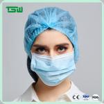Blue Color Disposable Nurse Cap 12g 21 inch With Double Elastics