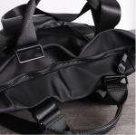 Nylon Womens Leather Bag For Work 38cm Black Leather Travel Backpack