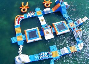 China Safe Ocean Inflatable Water Park / Commercial Floating Water Playground factory