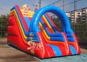 China Popular children happy clown inflatable slide with arch full digitally printed factory