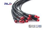 Black 2 Pin M8 IP65 Waterproof Plug Connector Plug 28AWG-22AWG For Electric Bike