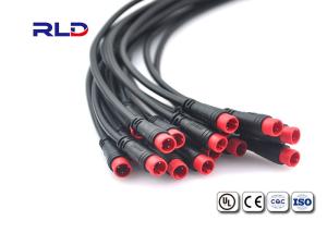 China Black 2 Pin M8 IP65 Waterproof Plug Connector Plug 28AWG-22AWG For Electric Bike factory