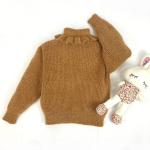 Knitted Kids turndown neck turtleneck ruffle edge collar pullover Children Furry