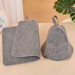 White Wool Felt Sauna Hat Cap for Russian Banya Sauna Hut With Hang Loop Supply
