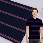 Comfortable And Durable Skin-Friendly Breathable Striped Knit Fabric For Polo