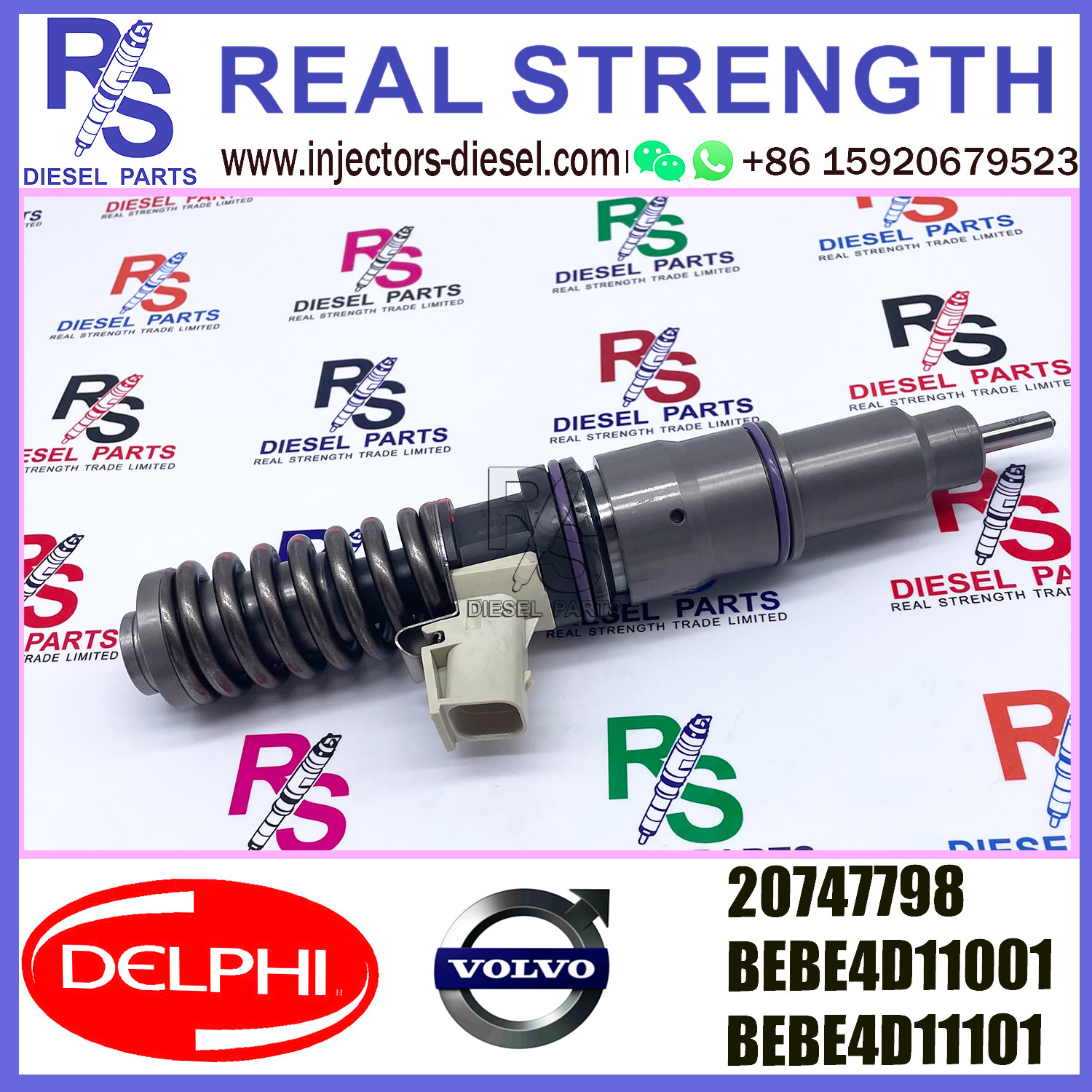 DELPHI 4pin 20747798 Diesel pump Injector V-O-L-V 20747798 BEBE4D11001 BEBE4D11101 for V-O-L-V (RENAULT) MD9 3503