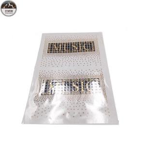 China Music Letter Logo Bling Iron On Patches One Side Design With Black Base Color factory