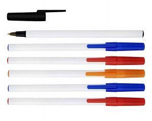 China white barrel simple stick ball pen, BIC stick pen, BIC style cheap pen, long writing factory