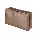 Double Zipper Travel Toiletry Cosmetic Waterproof Shiny PU Bag