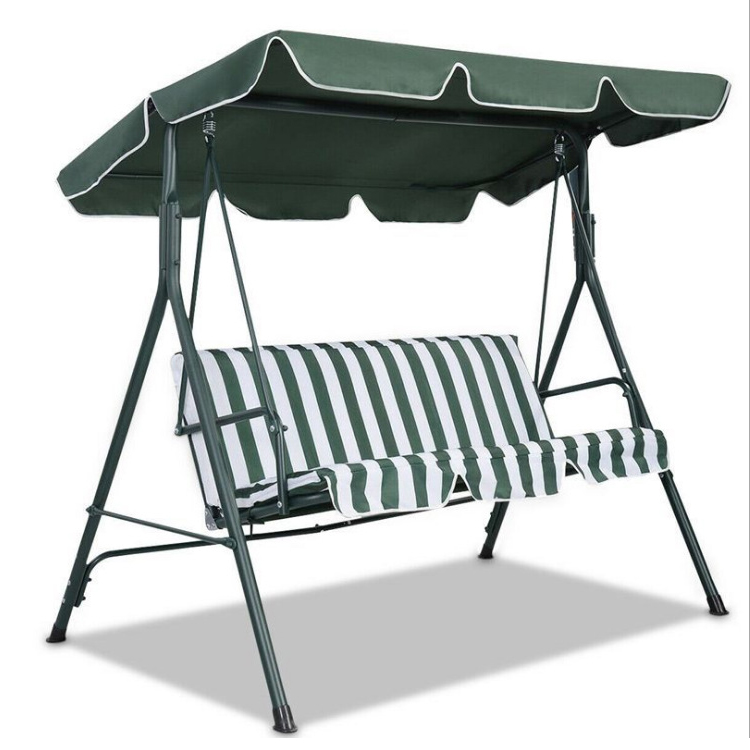 Outdoor Garden Patio School 3 Seater Hanging Hammock Swing Chair with Canopy in Metal