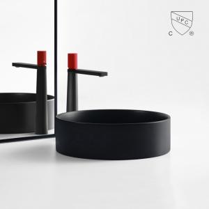 China Matt Color Counter Top Bathroom Sink Ceramic Small Round Lavabo Wash Art Basin factory