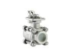 DIN SMS 3A 3 Piece Body Ball Valve Mounting Pad Easy Disassembly Without Special