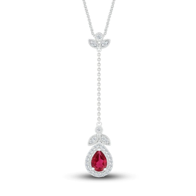 Colors in Rhythm Necklace Garnet/White Topaz Sterling Silver