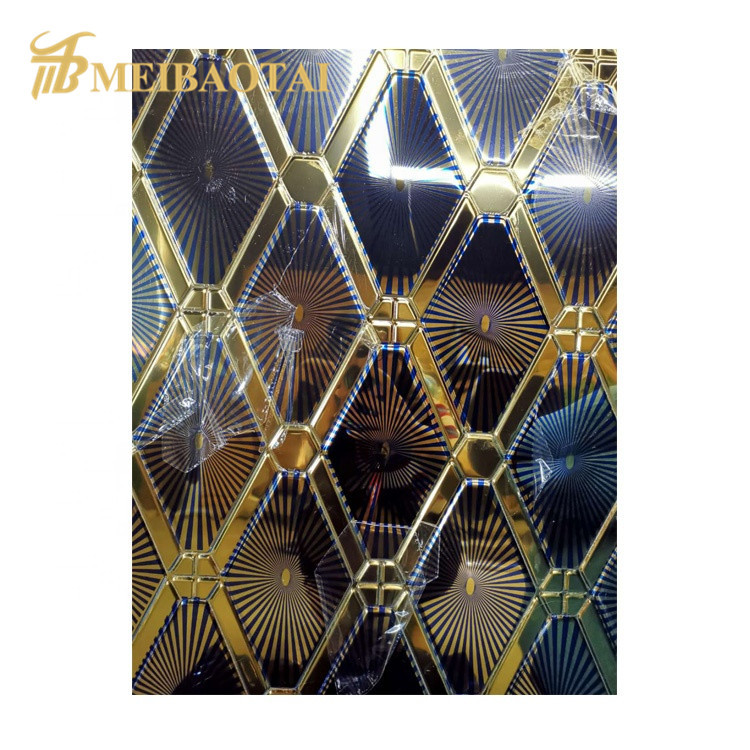 Double Color Plating Embossed Stainless Steel Sheet 0.85mm Thickness