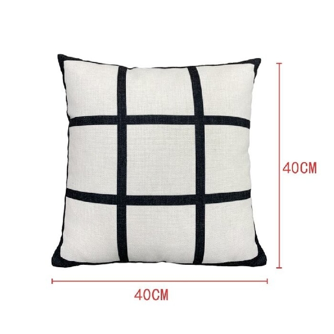 Printable 40*40cm Blank Nine Grid Linen Pillow Case For Sublimation Printing