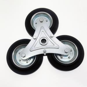China 160mm Black Rubber Stair Climbing Caster with Roller Bearing factory