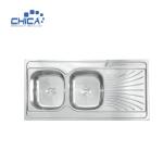 CH12060 Stainless Steel Press Kitchen Sink Topmount Kitchen Sink Double Bowl