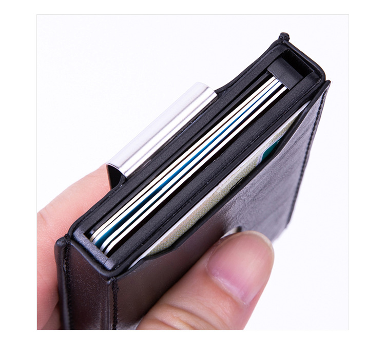 6.5cm * 9.8cm * 1.6cm Package Size Custom Logo Packaging Real Leather Credit Cards Holders